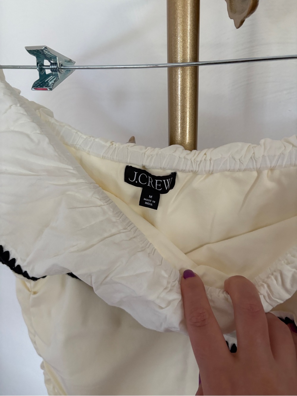 J. Crew Ivory Off-Shoulder Ruffle Top - Picture 5 of 11